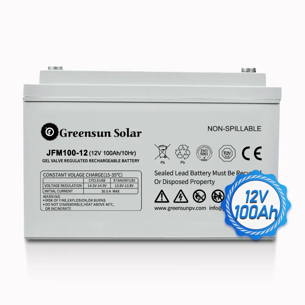 Bateria recarregável de gel acidificado ao chumbo solar de ciclo profundo 100Ah 150Ah 200Ah 48V 24V 12V Preço da bateria