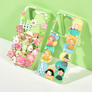 Unisex krem tutkal DIY cep telefonu kılıfı barok el yapımı şeffaf reçine takı 12 renkler kil plastik ev yapımı aksesuarları