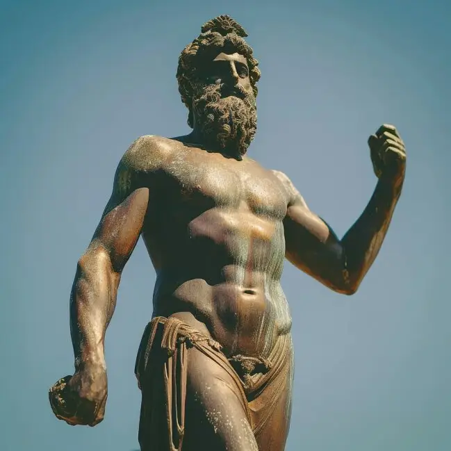 Individuelle berühmte Reproduktionsskulptur griechische Skulptur Metallhandwerk Bronzenstatue von Zeus oder Poseidon