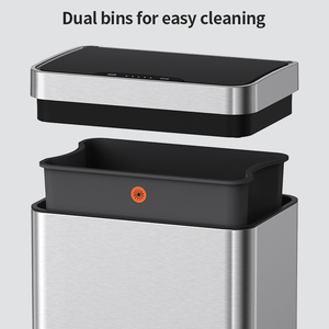 Cubo de basura Rectangular de 50L/13 galones con Sensor, cubo de basura de cocina abierto de acero inoxidable 410 - Product Image 3