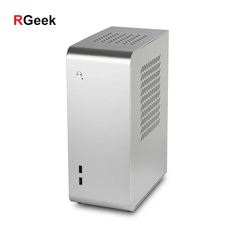 RGeek Micro-Caja ATX personalizada de aluminio, sin ventilador, con soporte GPU