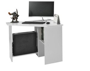 Mesa de escritorio de madera con forma de triángulo para ordenador, pequeño espacio negro, moderno, con estantería para el hogar y la Oficina - Product Image 6