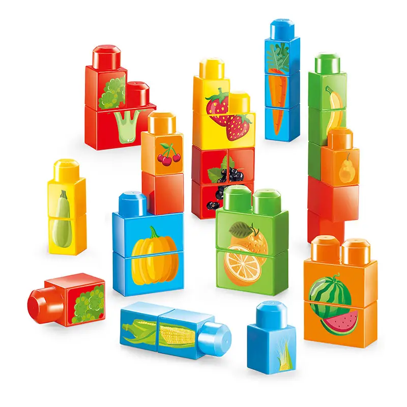 Blocs de construction éducatifs grande taille numéros couleurs tri des fruits blocs d'apprentissage Montessori jouets préscolaires pour 1 2 3 ans