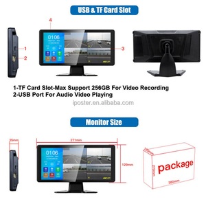10.36inch Quad Split Touch Screen <strong>with</strong> 4 AHD Front Rear Sides View <strong>Camera</strong> DVR Recording <strong>Backup</strong> <strong>Camera</strong> 4K Dash Cam - Product Image 2