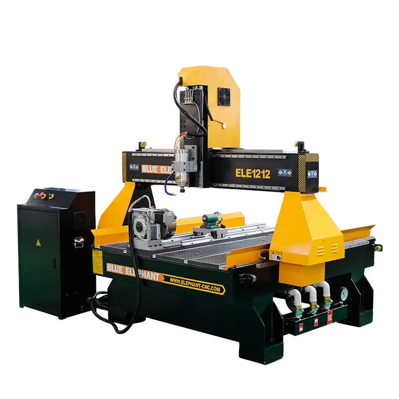 Automatic 4 Axis Cnc Router Carving Machine With Rotary Axis 1212 Mini Cnc Router 1200*1200Mm For 3D Carving Wood
