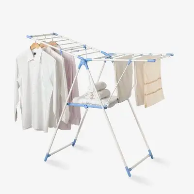 Home Foldable Cloth Hanger Stand Stainless Steel Clothes Laundry Drying Rack