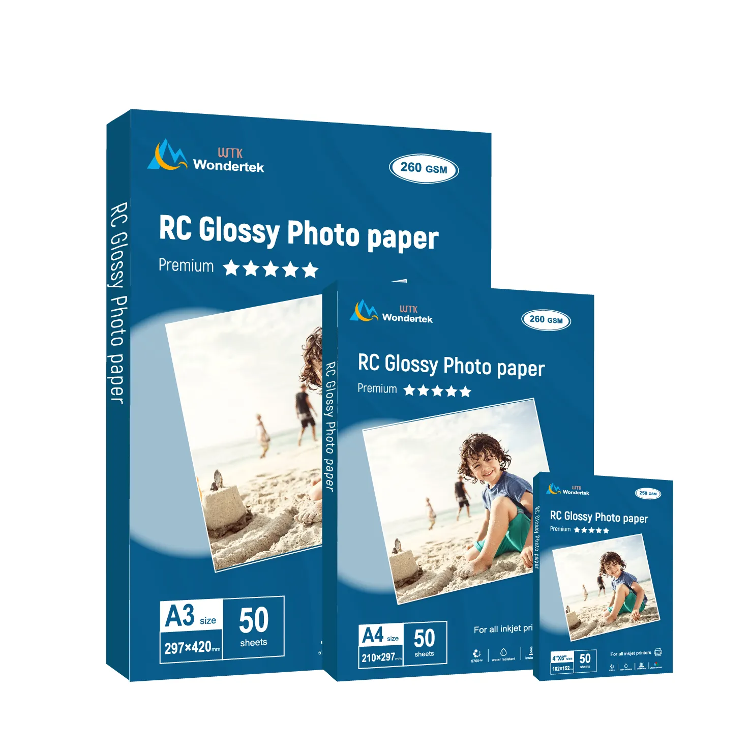 Factory supply directly 260gsm RC inkjet glossy photo paper for inkjet printers