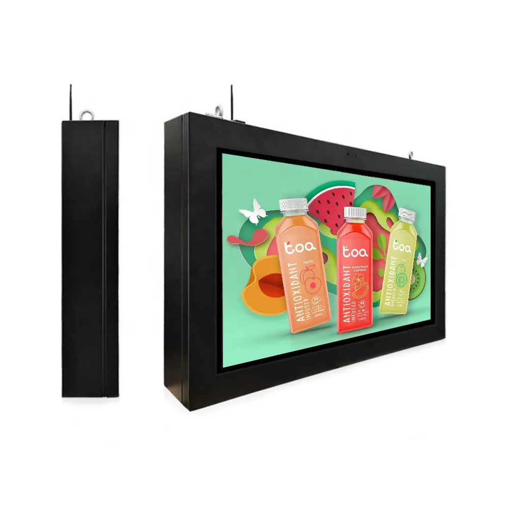 Outdoor IP65 Waterproof Wall Mounted Advertising Display LED Monitor Super Slim Digital Signage 21.5 32 43 49 55 Inch OEM LCD