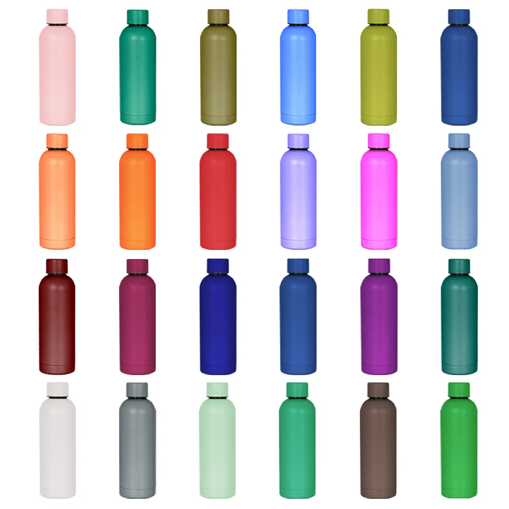 En çok satan Metal çift duvar yalıtımlı özel Logo ile vakumlu şişe taşınabilir içme şişesi paslanmaz çelik su şişesi