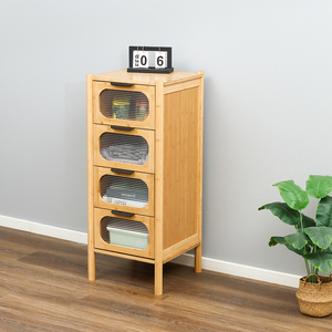 Tầng đứng đêm đứng kệ lưu trữ giá phòng ngủ phòng khách cuối bảng Tủ tre với 4 Acrylic ngăn kéo bàn cạnh giường ngủ - Product Image 2