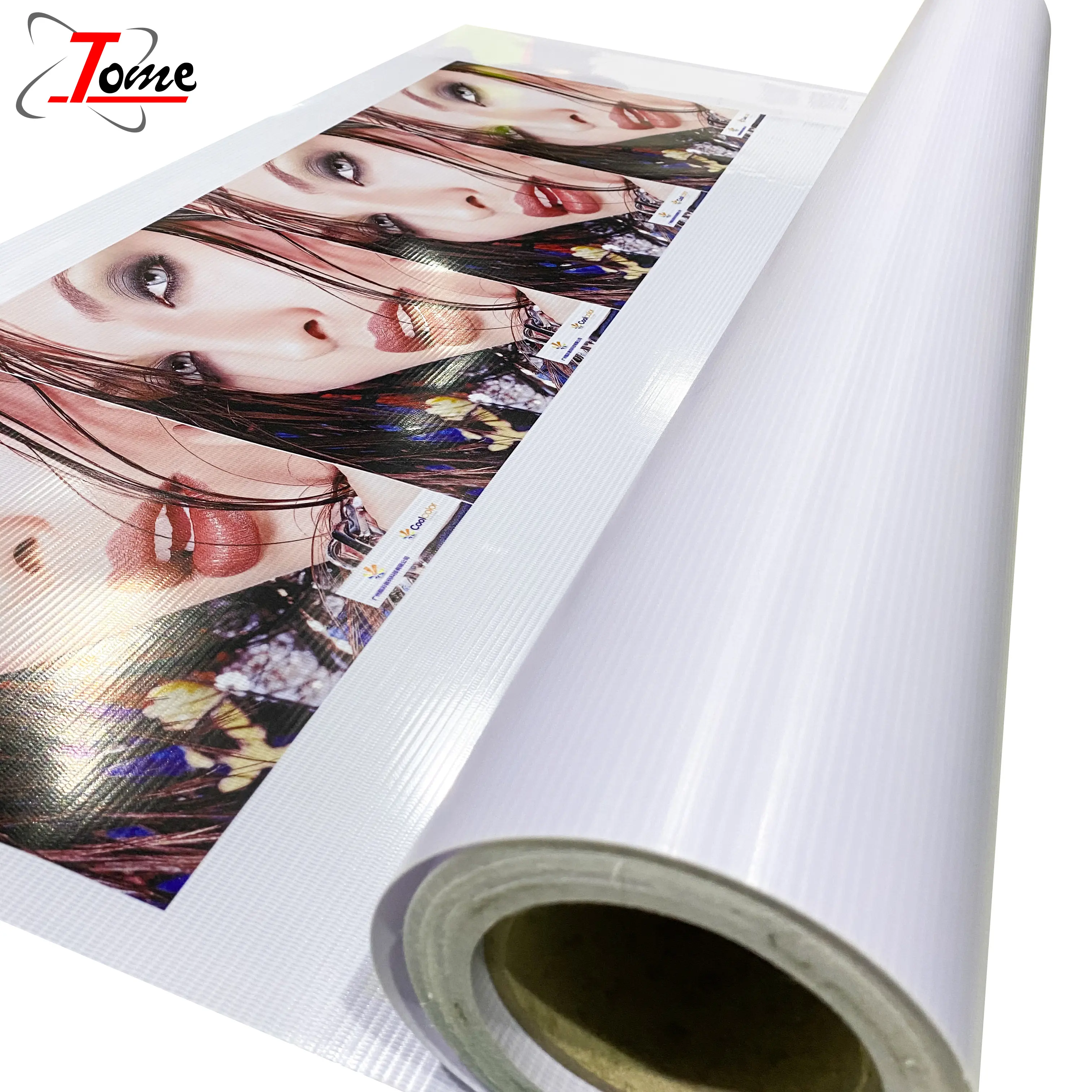 PVC flex banner/vinyl banner/werbung display banner material 240/260/320gsm(8OZ/9OZ/10OZ)/3.2 X50M durch rolle für drucker