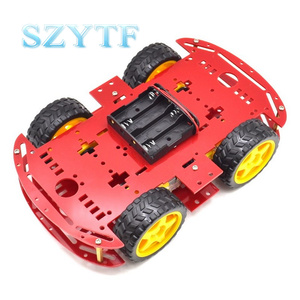 Şeffaf Motor akıllı Robot araba şasi elektronik imalatı DIY kiti hız Encoder pil kutusu 4WD 4 tekerlek sürücü araba - Product Image 3