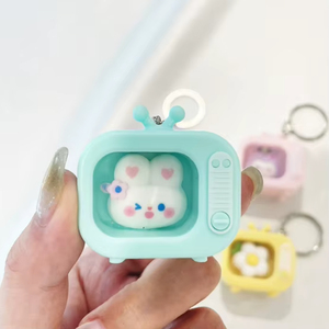 Sáng Tạo mini ánh sáng lên TV nhỏ ánh sáng lên âm thanh móc chìa khóa treo món quà nhỏ phim hoạt hình Móc Chìa Khóa trường Túi Mặt dây chuyền - Product Image 2