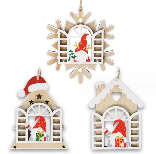 Accesorios de decoración de árboles de Navidad Fiesta de Navidad artesanías de madera