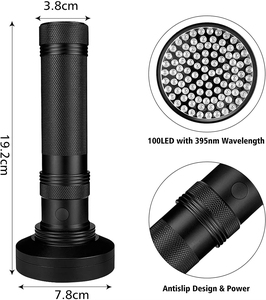 395nm huỳnh quang phát hiện chống hàng giả Detector Bọ Cạp Hợp kim nhôm 100 <span class=keywords><strong>Led</strong></span> Ngọn Đuốc Đèn chiến thuật UV đèn Pin - Product Image 4