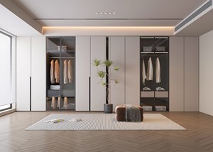 Grande armoire double de luxe autoportante Ensemble complet pour chambre à coucher Miroir Tiroir Porte-manteau Dressing Mobilier Hôtel - Product Image 3