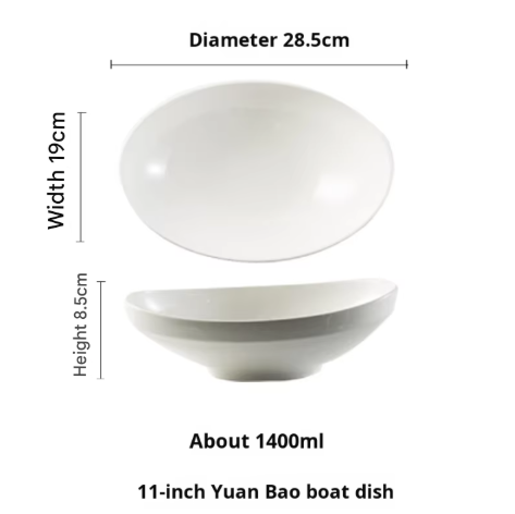 Plato de barco de lingote de 11 pulgadas