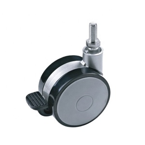 Sandalye ve masa kök tekerlekler OEM özelleştirilebilir için 60mm plastik döner ikiz Castor tekerlek Caster - Product Image 1
