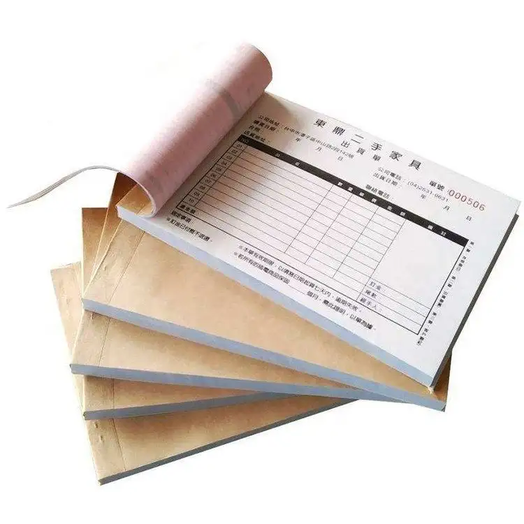 Custom High Quality carbon free Paper easy tear perforated 3ply Receipt Invoice Noted Book delivery note NCR bill book