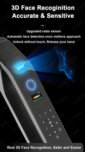 TYSH akıllı kilit anahtarsız giriş Wifi ve yüz tanıma kontrolü ekran ile akıllı ana kapı kilidi - Product Image 2