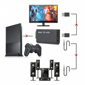 PS2至高清音频视频转换器，带有线电缆影音适配器塑料连接，用于PS2电脑高清电视显示器 - Product Image 3