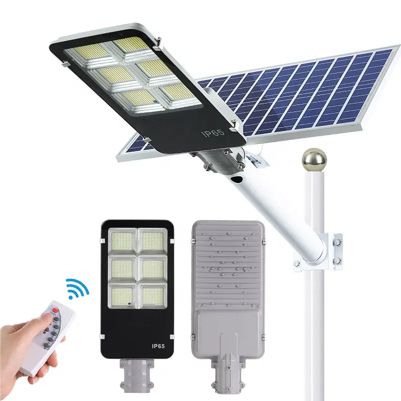 Farolas con energía solar Precio de fabricante Aluminio Impermeable Ip65 60w100w 200W 500W Áreas rurales Lámparas LED solares