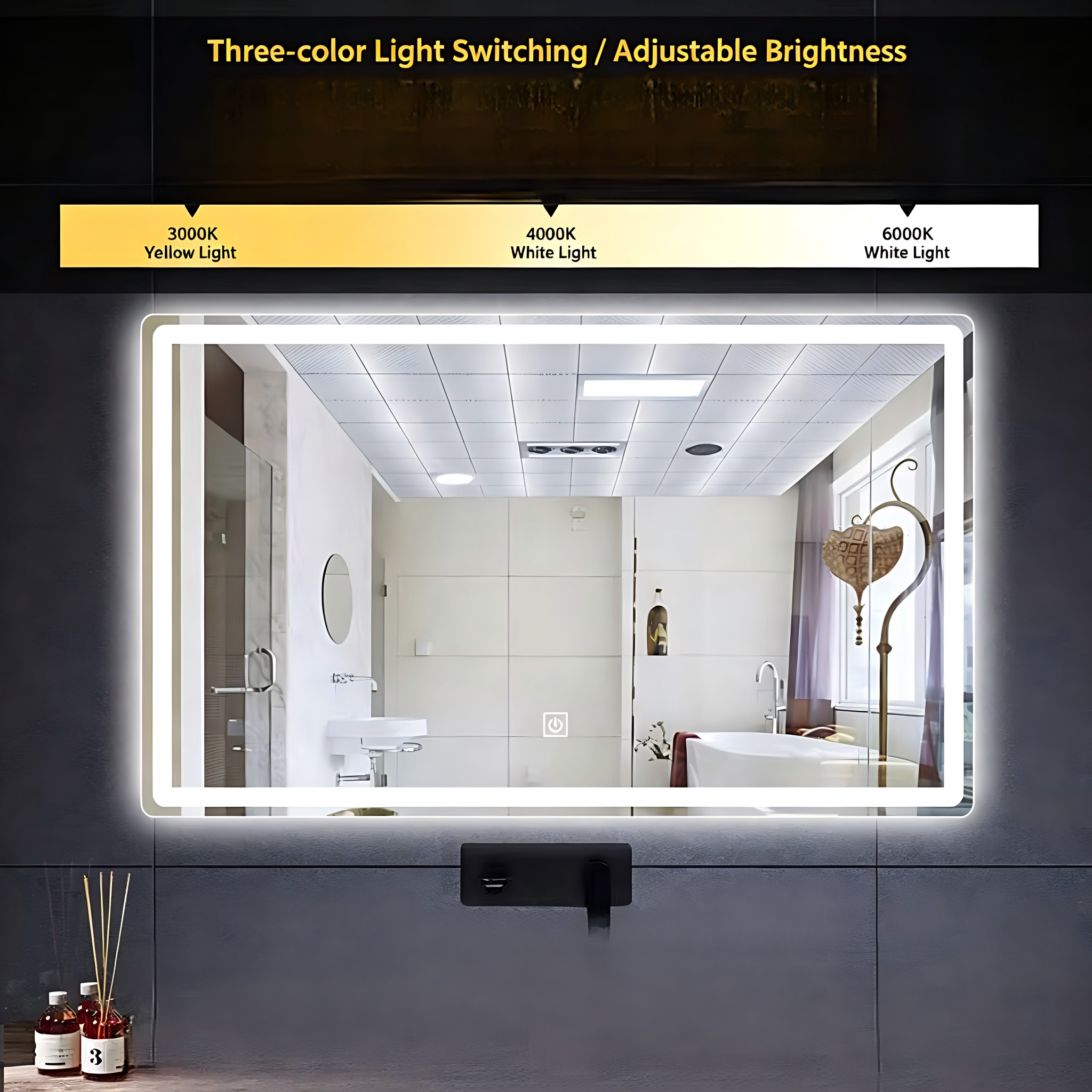 Luz regulable de 3 colores + interruptor táctil
