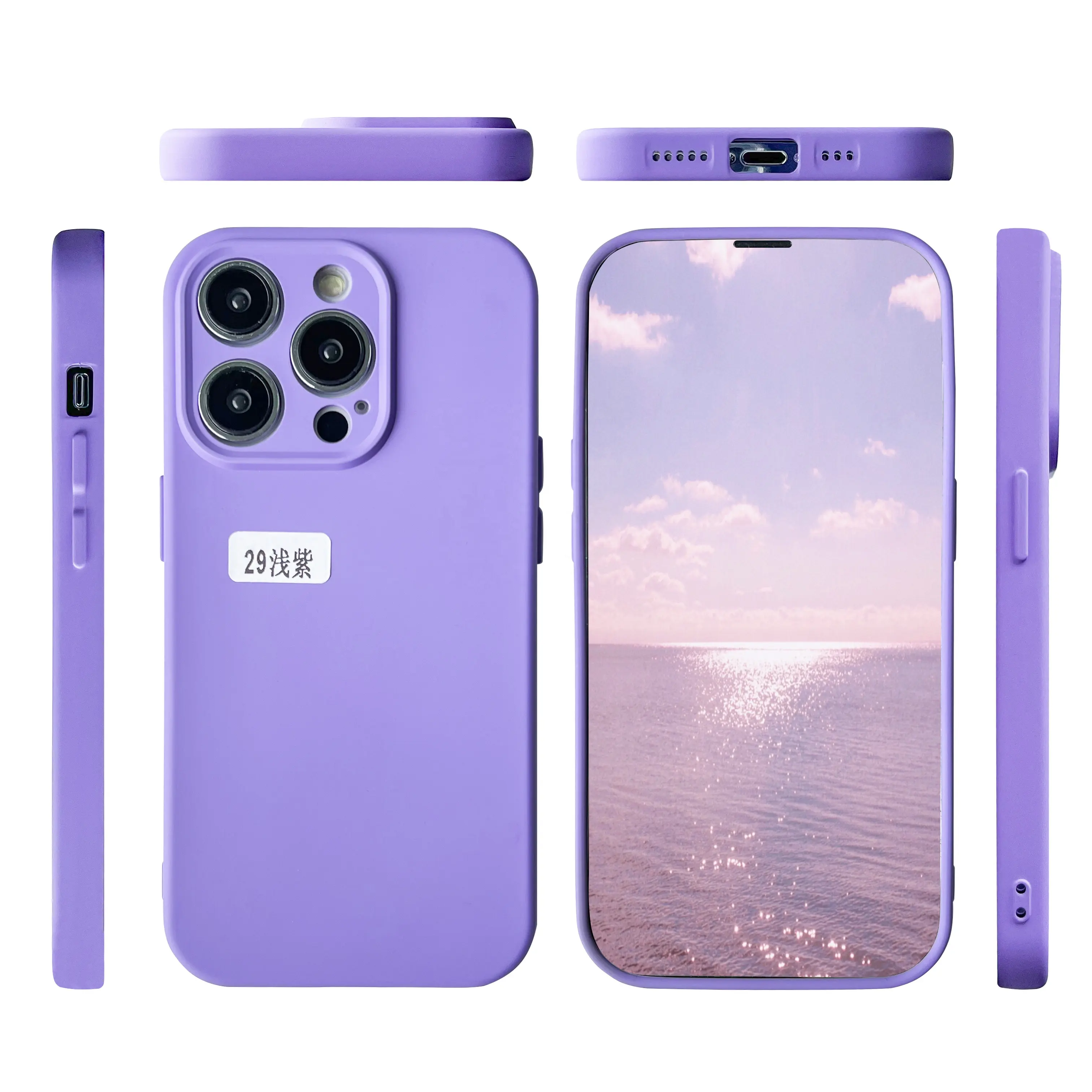 Casing ponsel TPU silikon Anti gores, sarung HP lembut TPU warna-warni untuk iPhone 15 Pro Max 2024