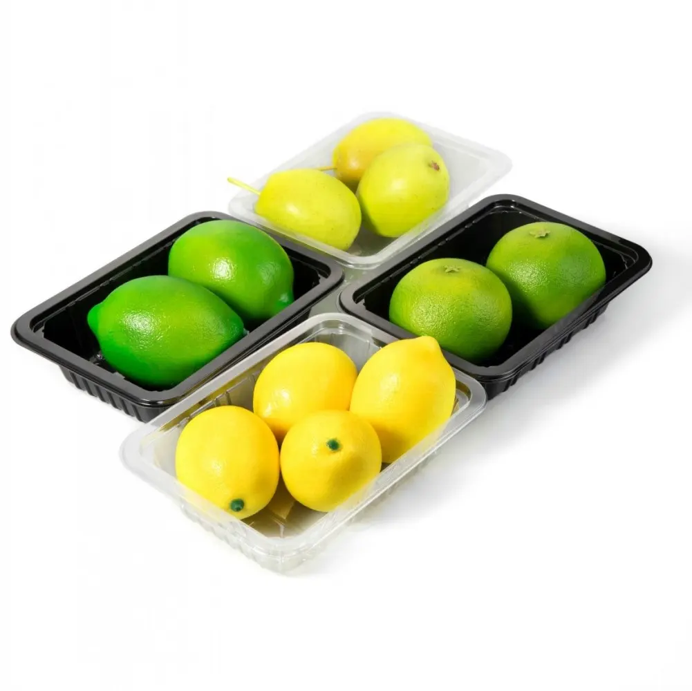 Vassoio per frutta in plastica PET vassoio per imballaggio alimentare in plastica usa e getta trasparente contenitori in plastica vassoio per Blister ecologico per torte e verdure