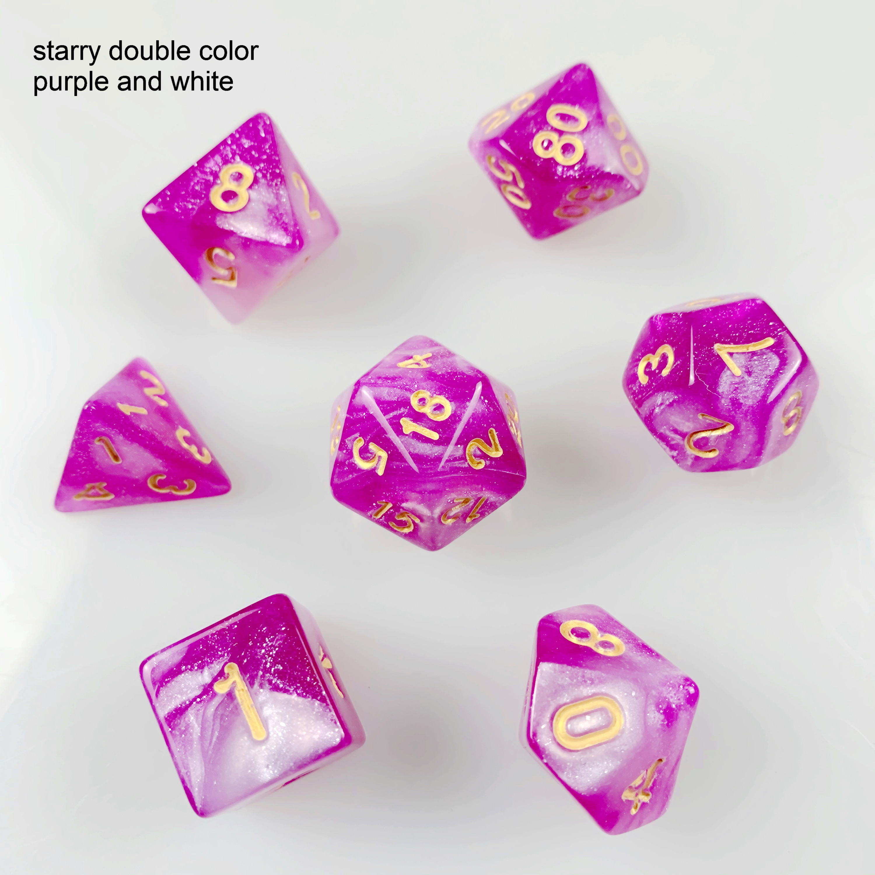 Starry สีม่วงและสีขาว