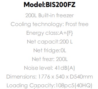Home Appliance Refrigerator 200L Built-in freezer