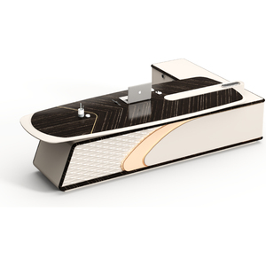 Modern <strong>Executive</strong> Office Furniture L Shape CEO Boss Manager <strong>Computer</strong> Table with Ergonomic Edge Modular Add-ons - Product Image 6