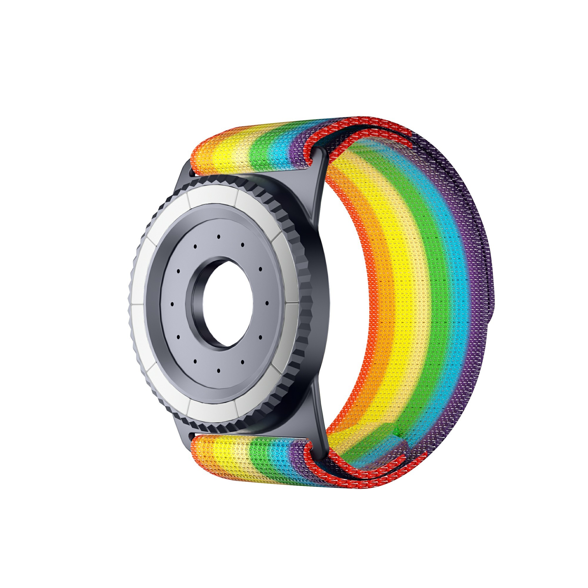 Gray with rainbow wristband