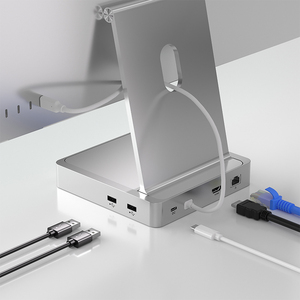 ฮับ USB สำหรับ iMac 24นิ้ว Docking Station M.2 NVMe SATA SSD iMac อุปกรณ์เสริมด้วย HDMI 4K Type 10Gbps SD TF DC Power Adapter