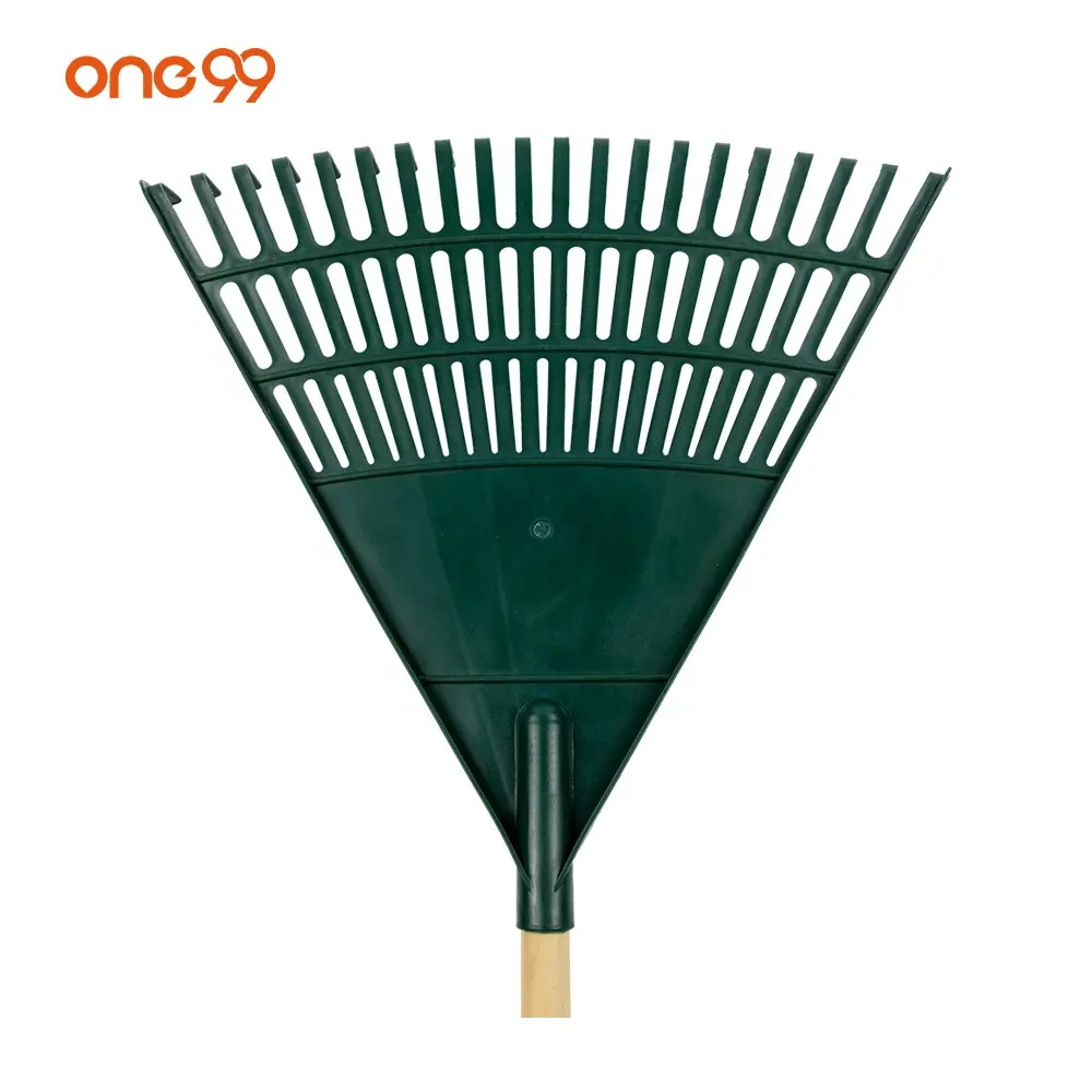 Herramientas de jardín de calidad one99 Hot 20T, cabezal de rastrillo de hojas de plástico para jardín verde