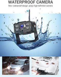 Sistema de Monitor de cámara de respaldo de vista cuádruple inalámbrico de 7 pulgadas HD 4 cámaras Pantalla de marcha atrás de camiones Función impermeable Garantía de 1 año - Product Image 4
