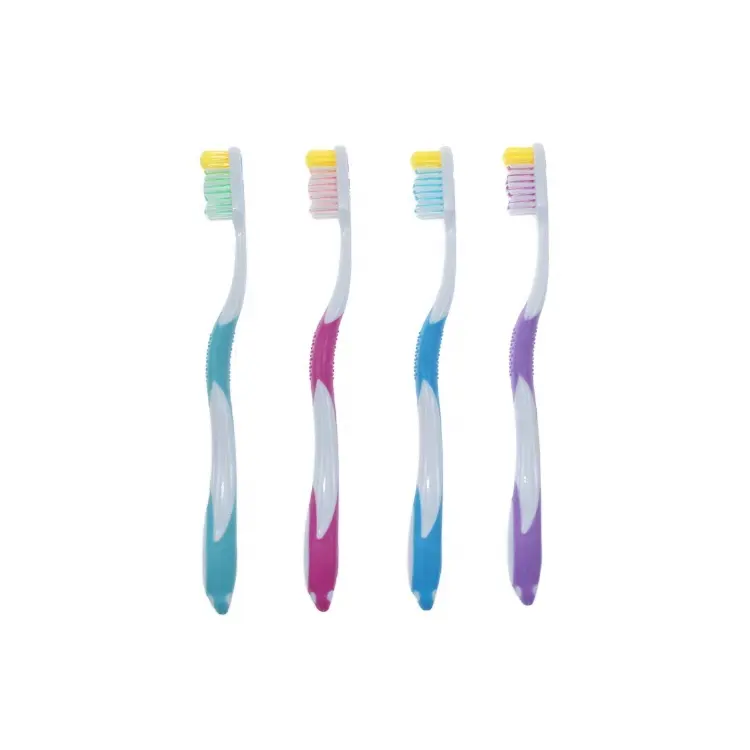 OEM approval white plastic adult toothbrush with soft rubber custom high quality tooth brush