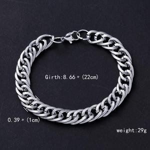 FYS009貿易保証ヨーロッパとアメリカのトレンディなシンプルなステンレス鋼チェーンメンズブレスレット - Product Image 4