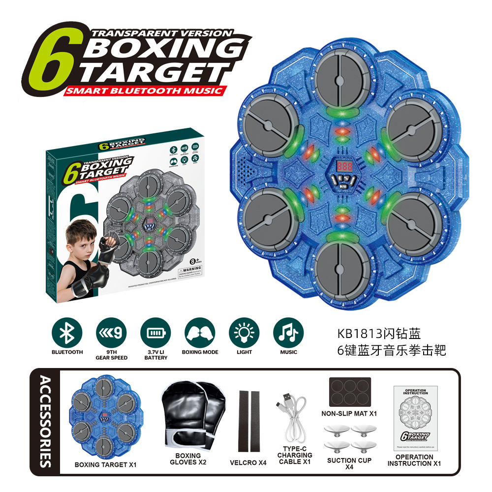 KB1813-6-Key Boxing Target - Sparkling Blue