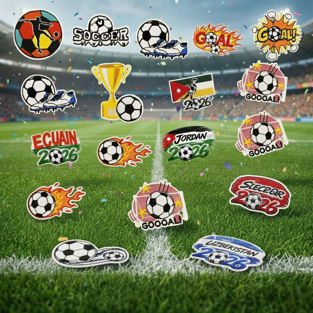 Parche Multicolor Personalizado con Tema de Fútbol GRJ4031SF