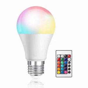 B22 E27 taban LED ampul A60 plastik kaplı alüminyum RGB yedi renkli ampul ışık uzaktan kumanda WIFI renk ışık 5W 7W 9W - Product Image 2