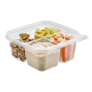 Thiết kế tuyệt vời làm xáo trộn rõ ràng bao bì Grab-N-Go Snack hộp-4 ngăn vuông thực phẩm container với khóa an toàn - Product Image 5