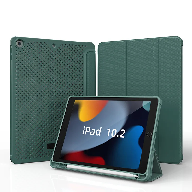 Zachte Flexibele Koeling Pu Lederen Flip Case Hoes Voor Ipad 9.7 2017/2018, Voor Ipad Air 3, 10.2 Pro 11 2020 Met Potloodhouder