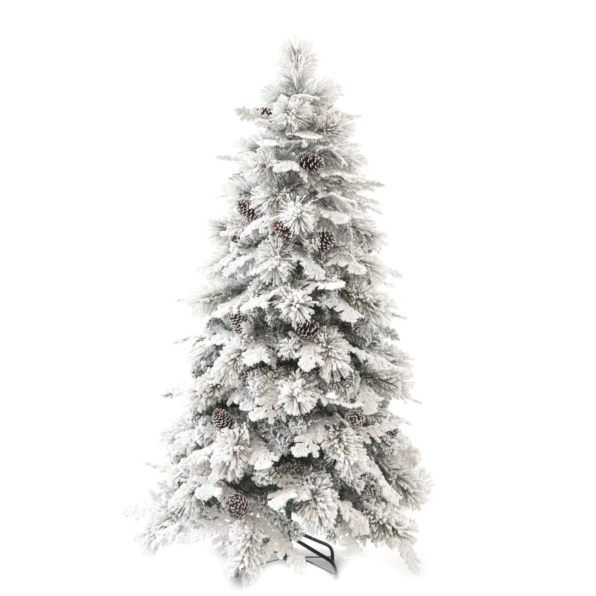 Albero di natale con luci a LED e neve con effetto neve natale albero artificiale bianco in PVC