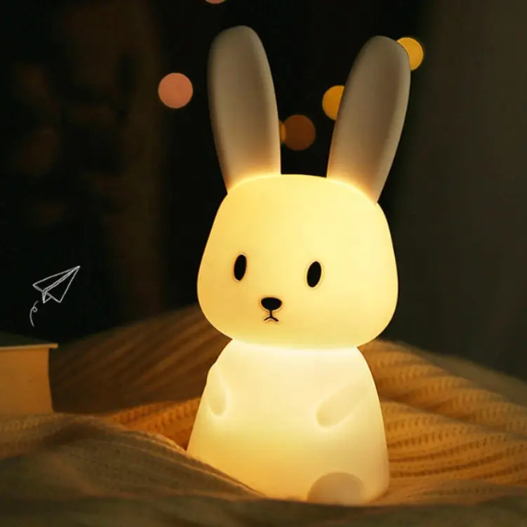 Doodles Rabbit luce notturna in Silicone ricarica USB luce notturna colorata che cambia colore