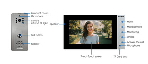 Trudian 7&quot; Smart Home Security Visiophone Video <strong>Intercom</strong> Doorbell Waterproof <strong>Analog</strong> 4 Wire Villa Video Phone Door Entry <strong>System</strong>