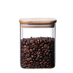 Ru yıldız borosilikat geniş ağız şeker çerez baharat cam kavanoz konteyner bambu kapaklı - Product Image 2