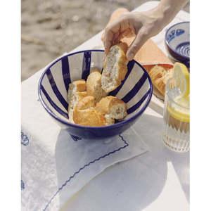 Costa Azul 1.5L Gốm Bát <span class=keywords><strong>Salad</strong></span> 21Cm Lớn Hình Bầu Dục Thiết Lập Đánh Bóng Đồ Đá Với Men Và Gốm Thanh Lịch Ăn Uống Phục Vụ Món Ăn - Product Image 5