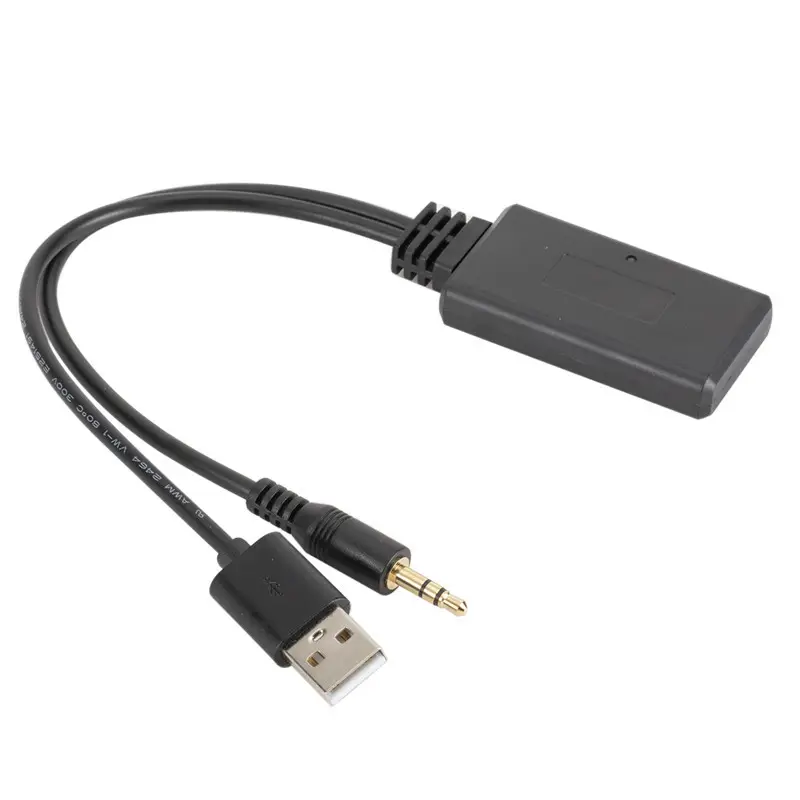 5.0 수신기 어댑터 USB 및 3.5mm 잭 스테레오 오디오 온보드 보조 스피커 자동차 AUX 오디오 수신기