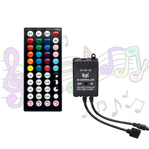 Mini RGB LED Musik controller Dimmer DC 5V-24V 12A 20 Tasten Drahtlose Fernbedienung zum Wechseln der LED-Lichtbänder - Product Image 3